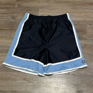 Starter Mens Basketball Shorts Navy Carolina Blue Mesh Athletic S50 Medium